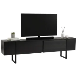 Mobile TV nero 180x29x50h cm 2 ante - Lilith