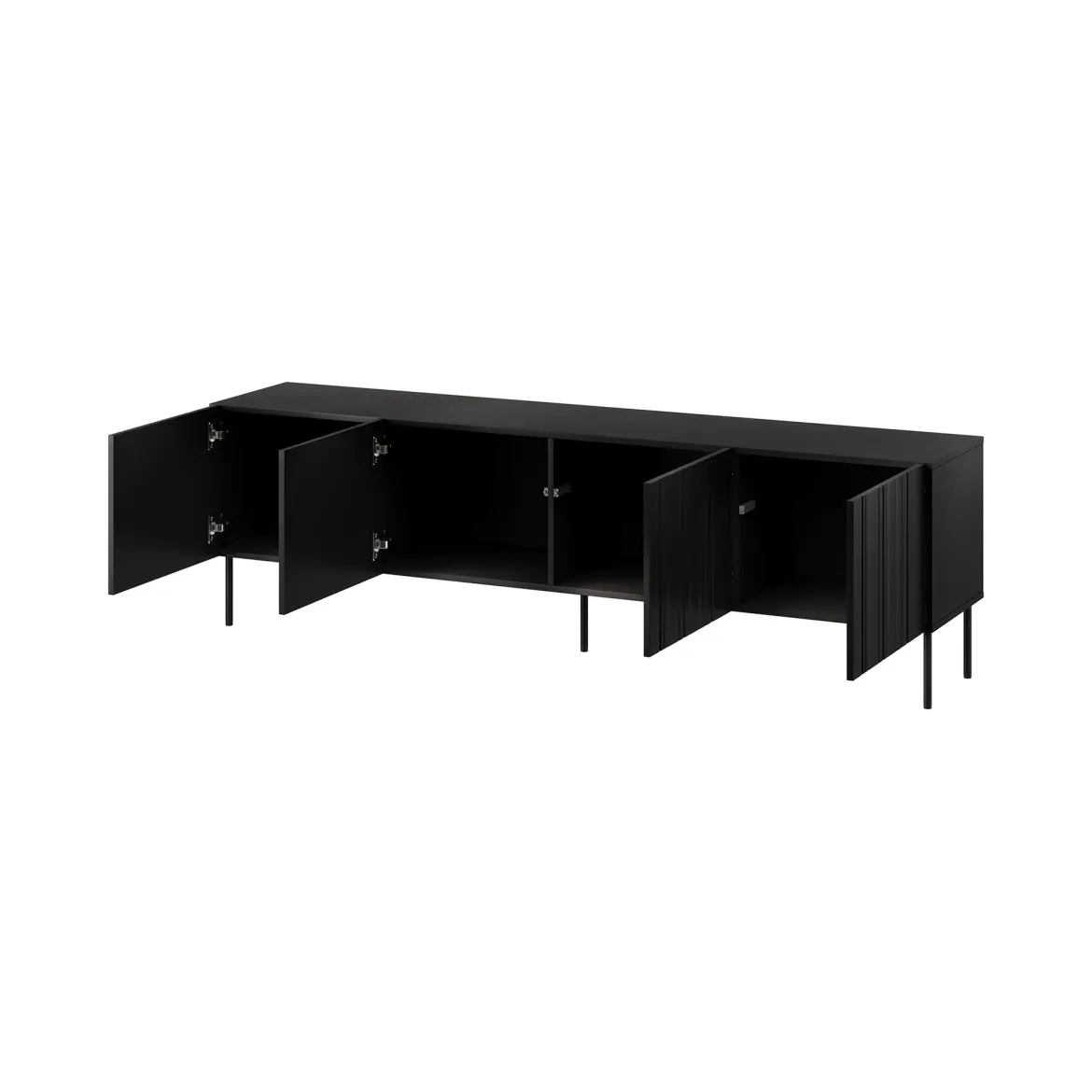 Mobile TV nero 200x42x60h cm 4 ante - Sospiro
