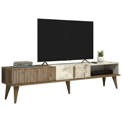 Mobile TV noce e bianco 180x35x40h cm 2 ante e 1 cassetto - Jakuchu