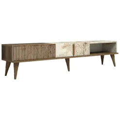 Mobile TV noce e bianco 180x35x40h cm 2 ante e 1 cassetto - Jakuchu