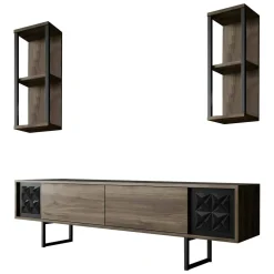 Mobile TV noce e nero 180x30x48h cm modulabile - Axa