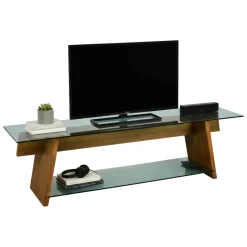 Mobile TV noce e verde 158x40x45h cm in legno - Amorosi