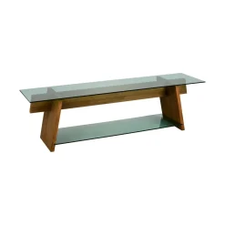 Mobile TV noce e verde 158x40x45h cm in legno - Amorosi
