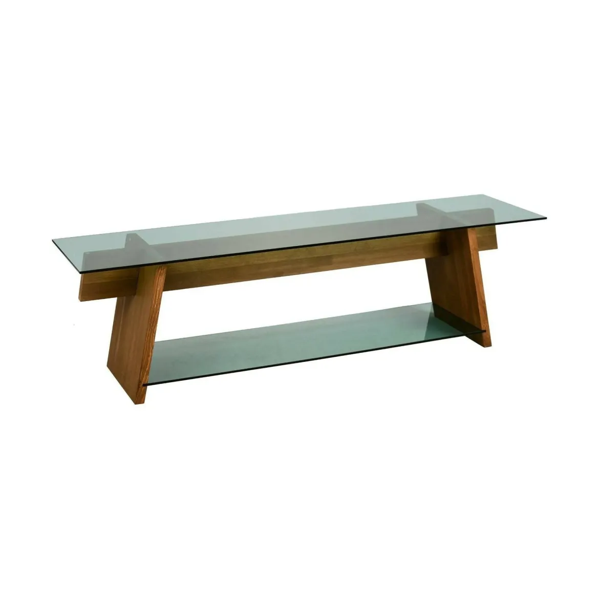 Mobile TV noce e verde 158x40x45h cm in legno - Amorosi