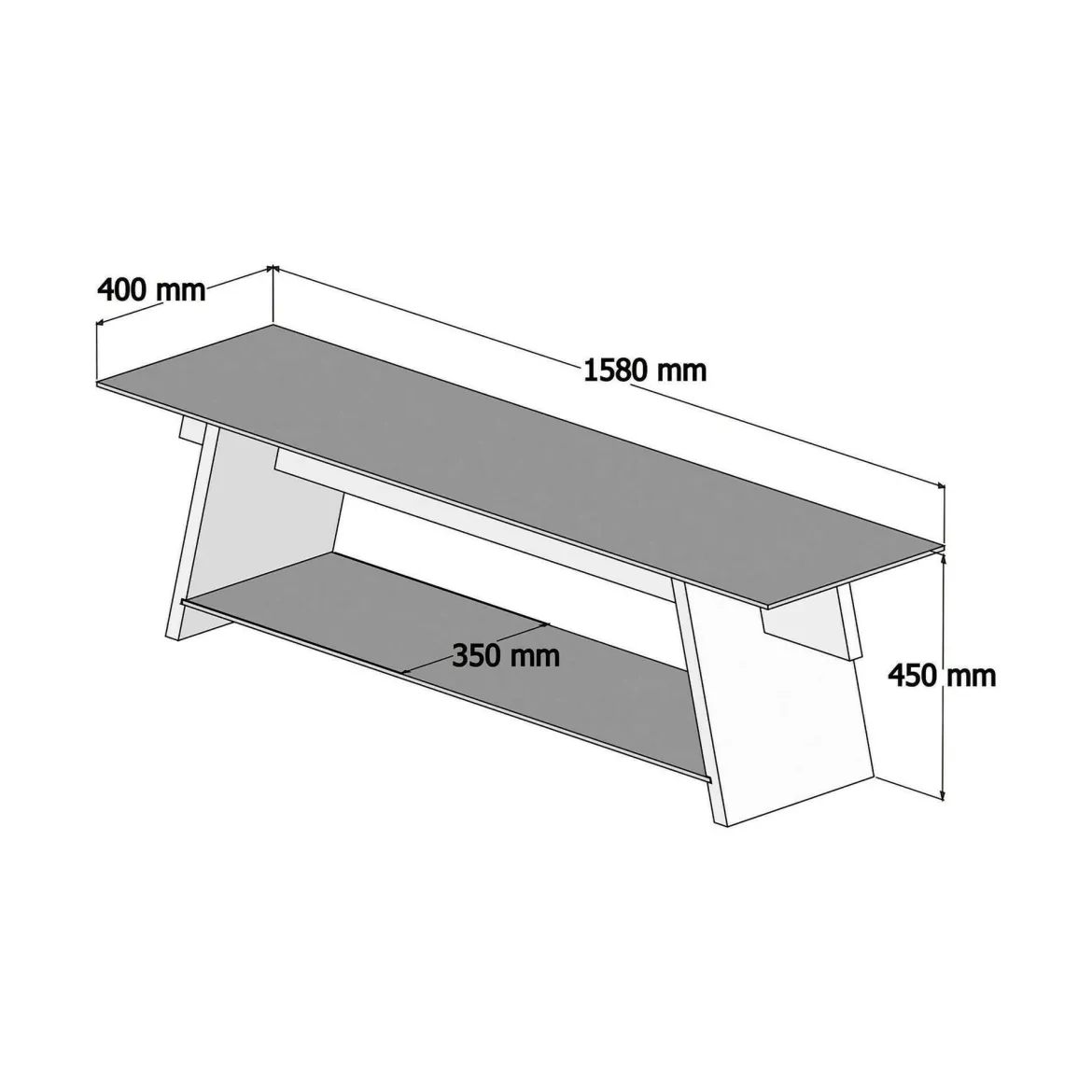 Mobile TV noce e verde 158x40x45h cm in legno - Amorosi