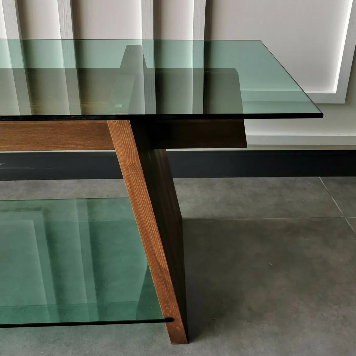 Mobile TV noce e verde 158x40x45h cm in legno - Amorosi