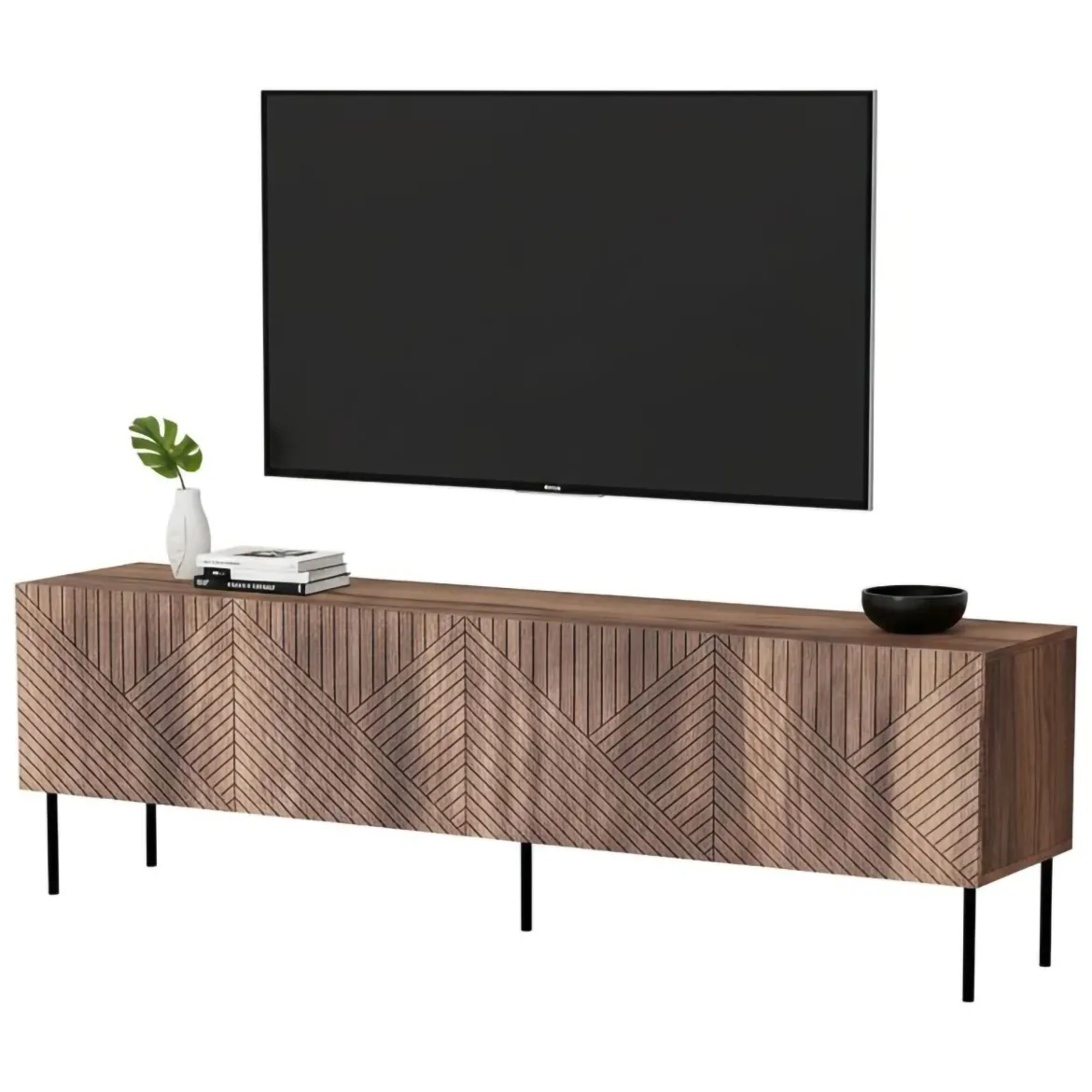Mobile TV noce 190x40x58h cm 4 ante - Marea