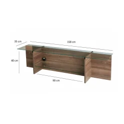 Mobile TV noce 158x35x40h cm - Bellano