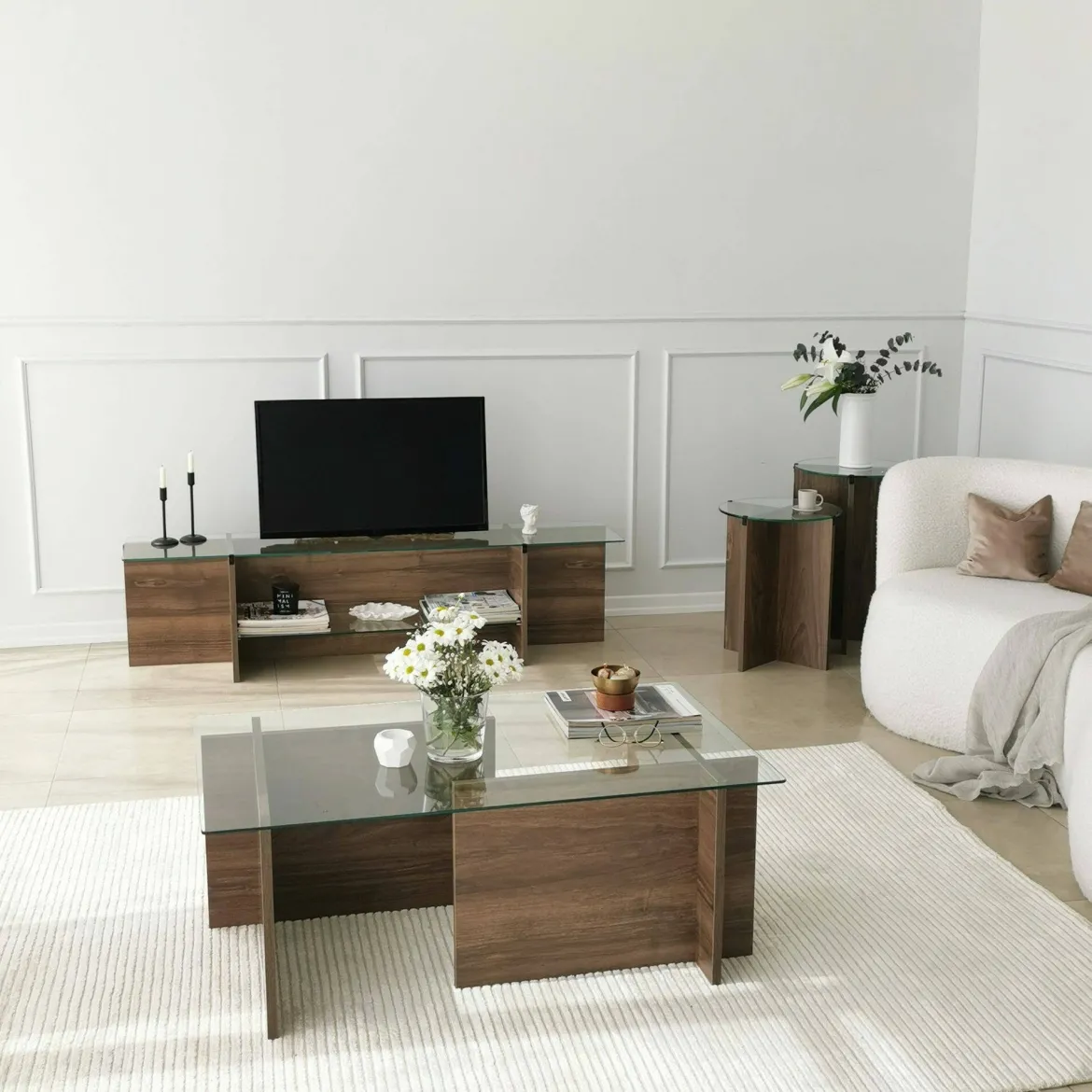 Mobile TV noce 158x35x40h cm - Bellano
