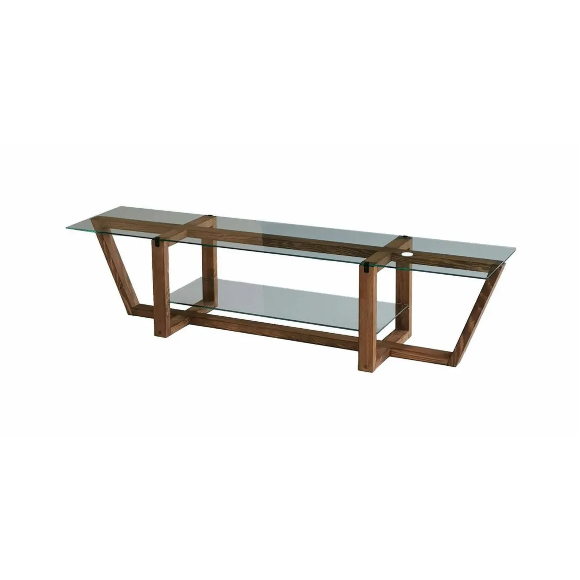Mobile TV noce 158x35x35h cm in legno - Arienzo