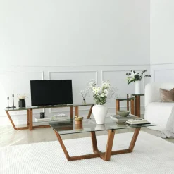 Mobile TV noce 158x35x35h cm in legno - Arienzo