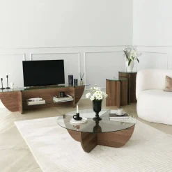 Mobile TV noce 158x35x40h cm in legno - Kasuga