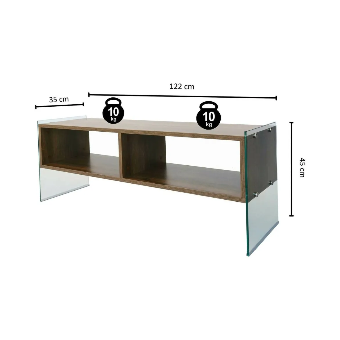 Mobile TV noce 120x35x45h cm in legno - Winifred