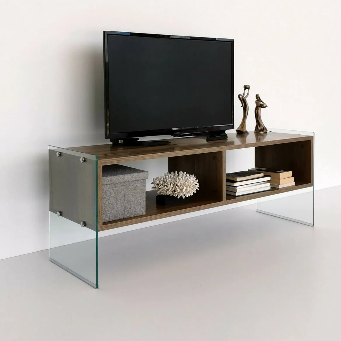 Mobile TV noce 120x35x45h cm in legno - Winifred