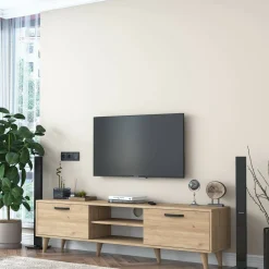 Mobile TV noce 180x35x48h cm modulabile - Messalina