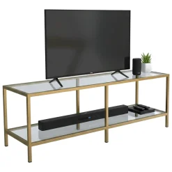 Mobile TV oro 130x40x45h cm in metallo - Donata