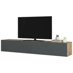 Mobile TV quercia e antracite 180x44x44h cm 2 ante - Asellina
