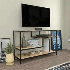 Mobile TV quercia e nero 120x39x75h cm in legno - Ivette