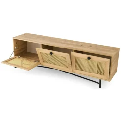 Mobile TV quercia e nero 180x40x60h cm 3 ante - Assemini