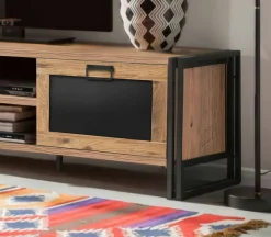 Mobile TV quercia e nero 180x45x50h cm 2 ante - Luban