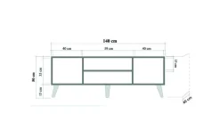 Mobile TV quercia 140x40x50h cm 2 ante - Argegno