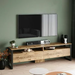 Mobile TV quercia 180x35x56h cm 2 ante - Khartum