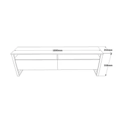Mobile TV quercia 180x35x56h cm 2 ante - Khartum