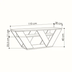 Mobile TV quercia 110x30x40h cm in legno - Amazzonite