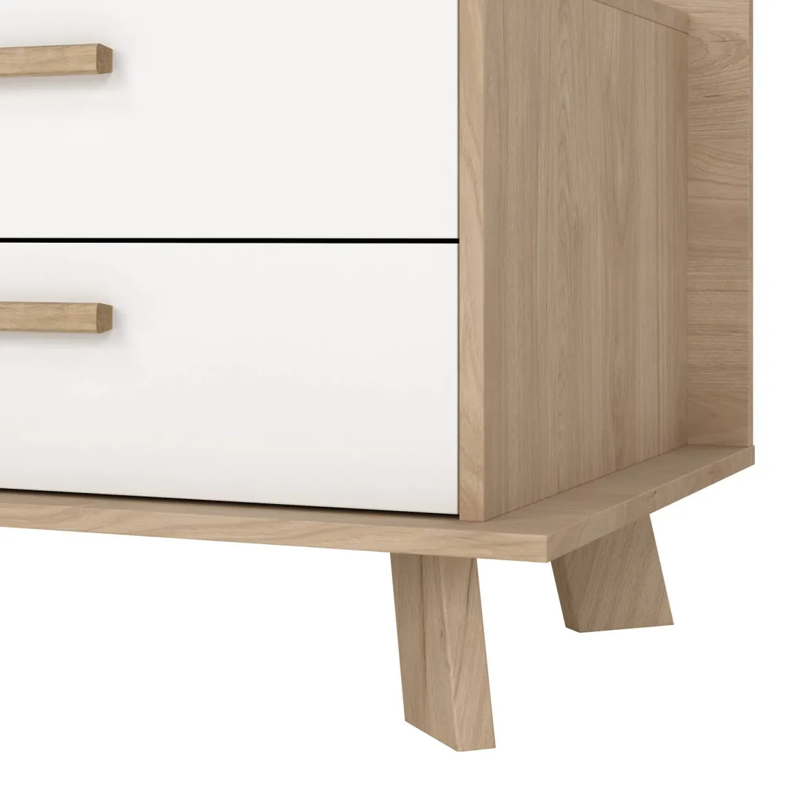 Mobile TV rovere e bianco 181x51x61h cm 2 ante e 1 cassetto - Agathis
