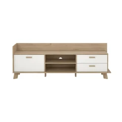 Mobile TV rovere e bianco 181x51x61h cm 2 ante e 1 cassetto - Agathis