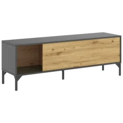 Mobile TV rovere nodi e antracite 132x38x44h cm modulabile - Porcia