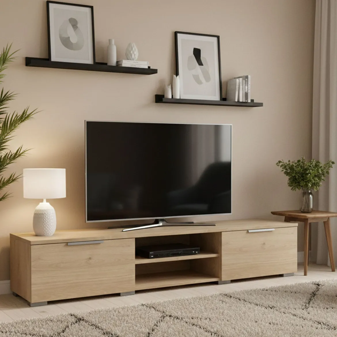 Mobile TV rovere 172x39x33h cm in legno - Ammiro