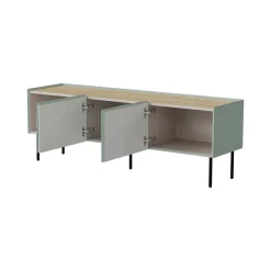 Mobile TV verde e rovere 200x40x52h cm 4 ante - Scopa