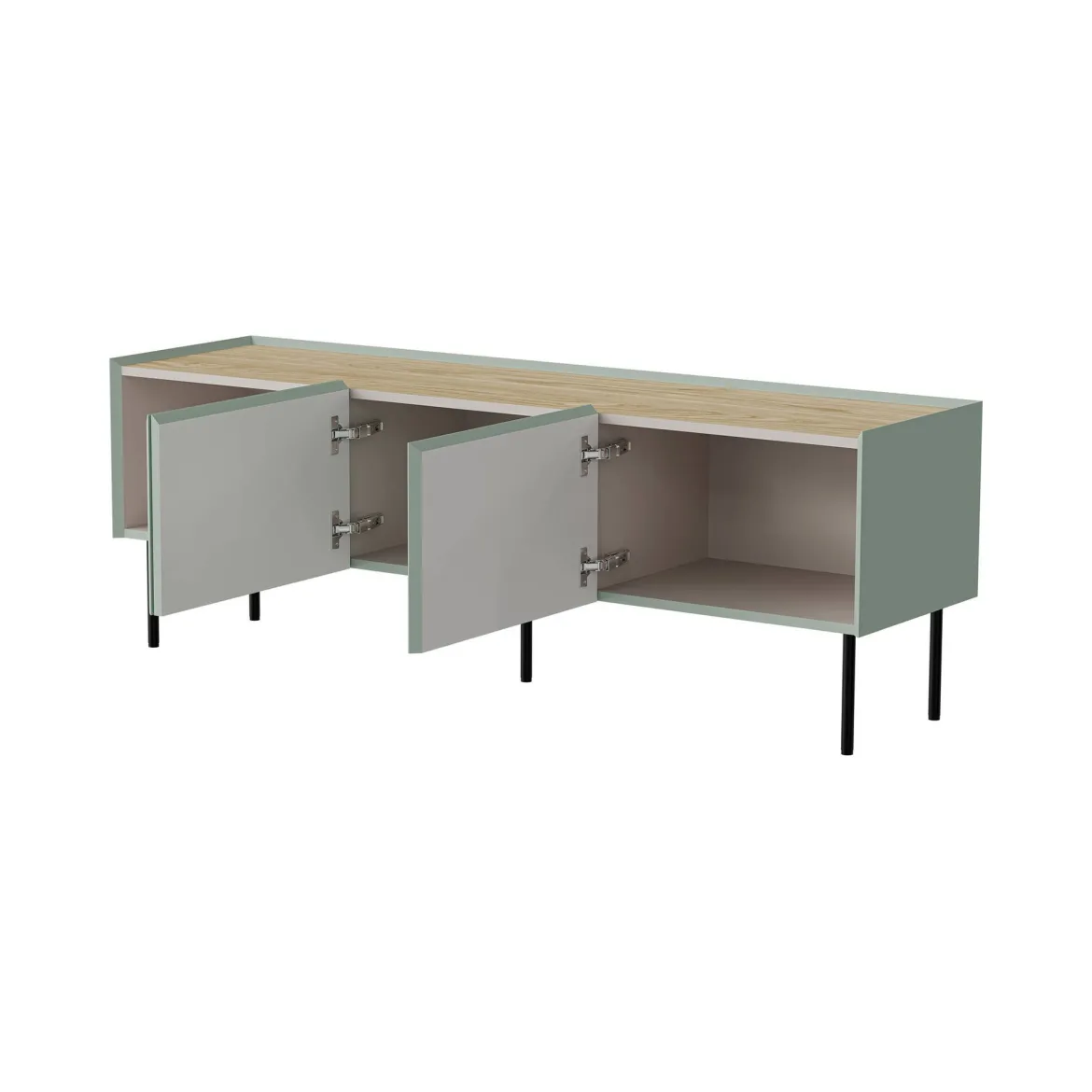 Mobile TV verde e rovere 200x40x52h cm 4 ante - Scopa
