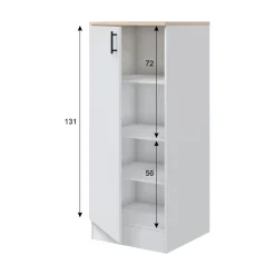 Mobile verticale 60x148h cm bianco e rovere - Aveny