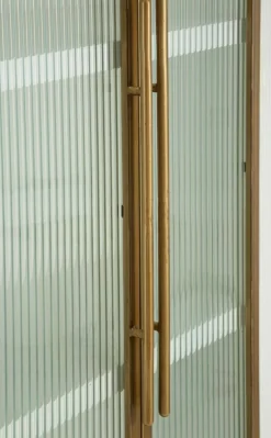 Mobile vetrina 2 ante 85x40x160h cm bianco e marrone - Sable