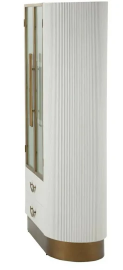 Mobile vetrina 2 ante 85x40x160h cm bianco e marrone - Sable
