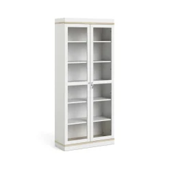 Mobile vetrina 2 ante 88x36x200h cm bianco e quercia - Axinte
