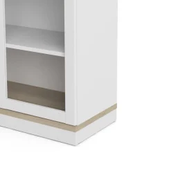 Mobile vetrina 2 ante 88x36x200h cm bianco e quercia - Axinte
