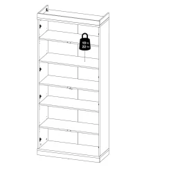 Mobile vetrina 2 ante 88x36x200h cm bianco e quercia - Axinte