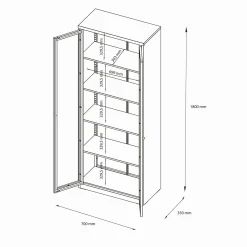 Mobile vetrina 2 ante 70x35x180h cm panna - Izano