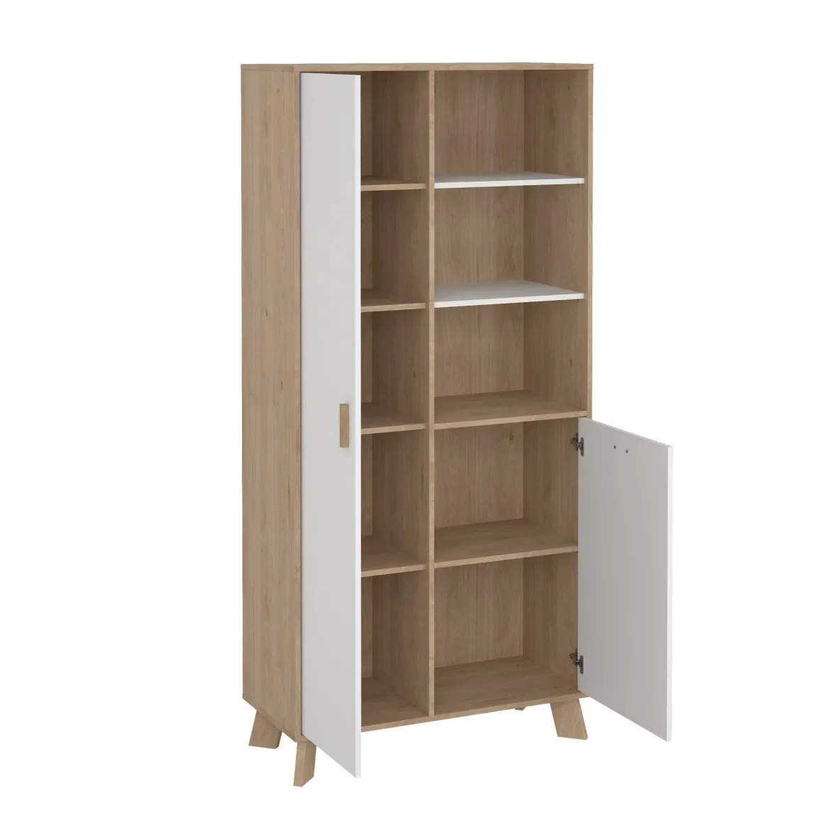 Mobile vetrina 2 ante 88x39x188h cm rovere e bianco - Mirinae