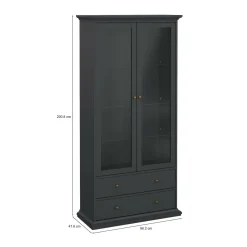 Mobile vetrina cucina classico 2 ante 96x41x200h cm grigio - Honore