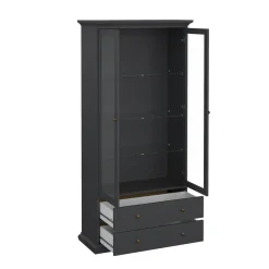 Mobile vetrina cucina classico 2 ante 96x41x200h cm grigio - Honore