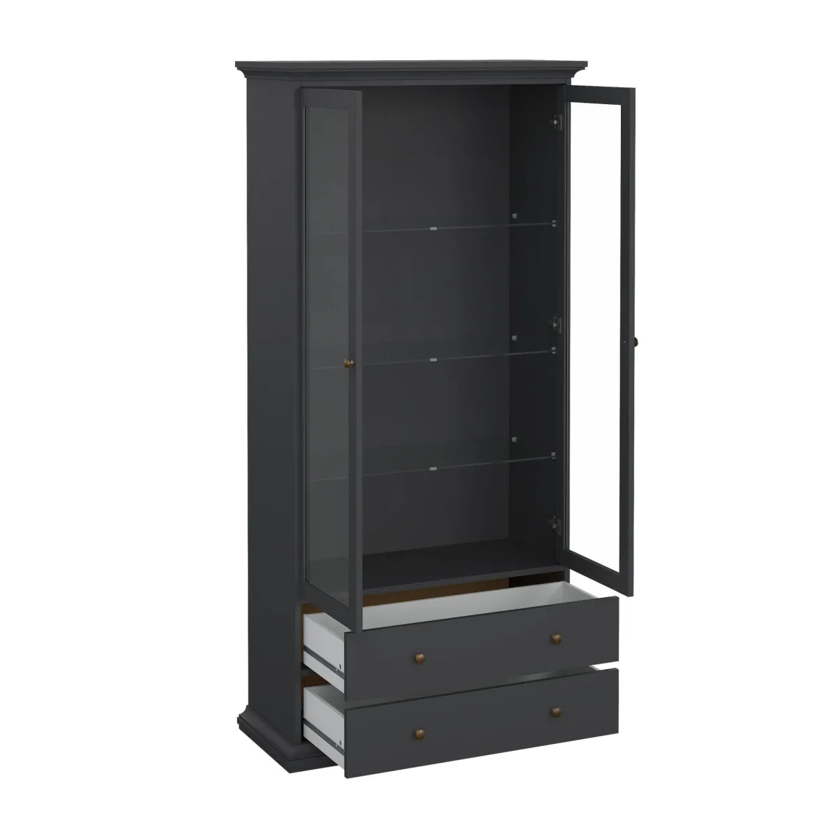 Mobile vetrina cucina classico 2 ante 96x41x200h cm grigio - Honore