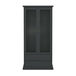 Mobile vetrina cucina classico 2 ante 96x41x200h cm grigio - Honore