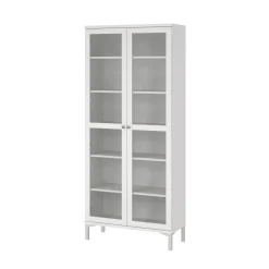 Mobile vetrina luminoso 2 ante 88x36x202h cm bianco - Wutip