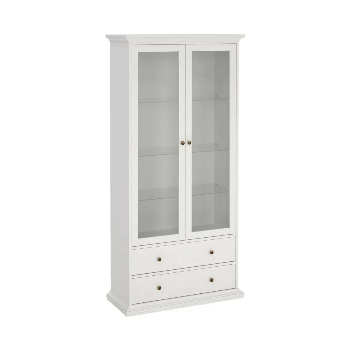 Mobile vetrina vintage 2 ante 96x41x200h cm bianco - Honore