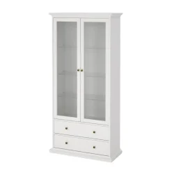 Mobile vetrina vintage 2 ante 96x41x200h cm bianco - Honore