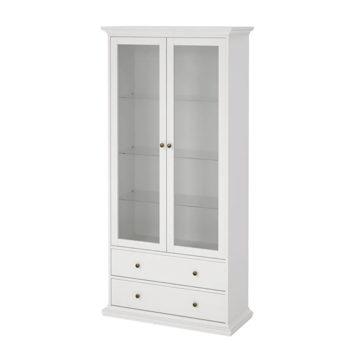 Mobile vetrina vintage 2 ante 96x41x200h cm bianco - Honore